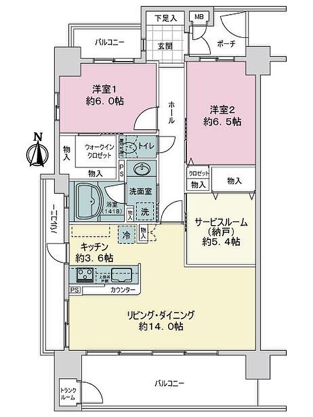 サーパス簗瀬西通り(2SLDK) 3階の間取り図