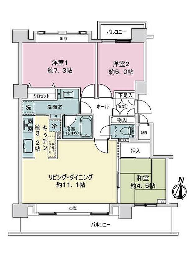 円山裏参道シティハウス(3LDK) 2階の内観
