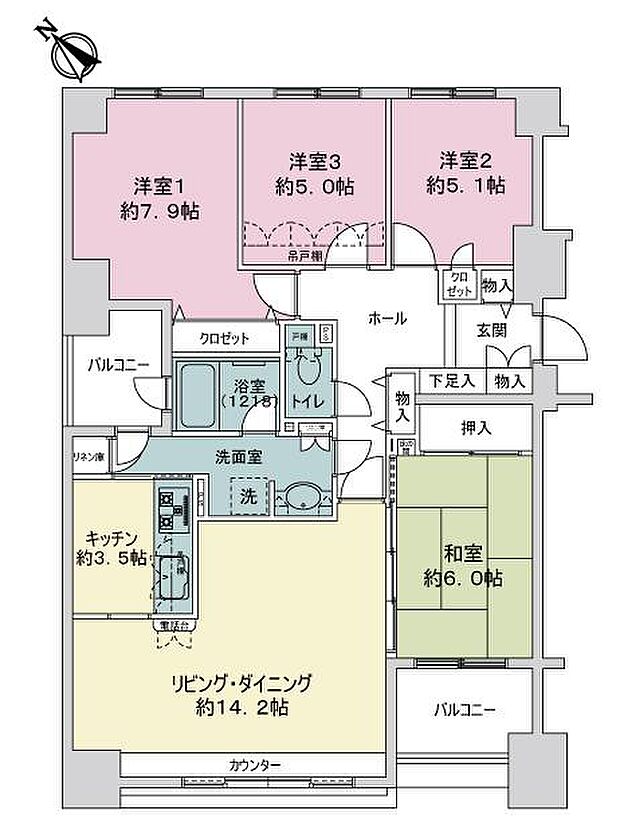 パシフィック発寒駅前弐番館(4LDK) 7階の内観