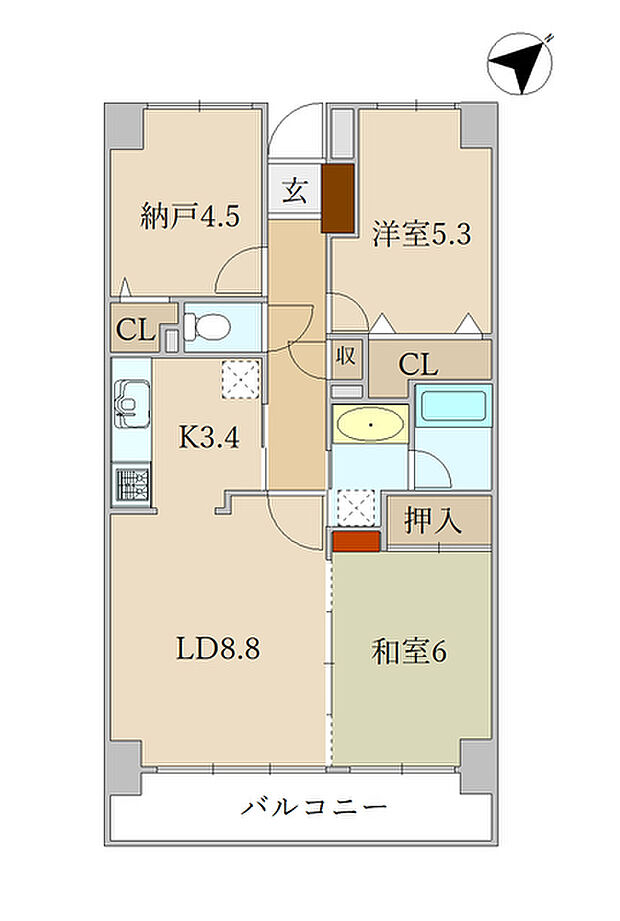 ファミールヒルズ西浜松(2SLDK) 5階の内観