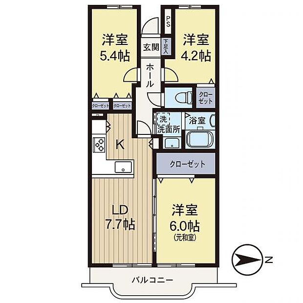 パイロットハウス・サン戸塚(3DK) 9階の間取り図
