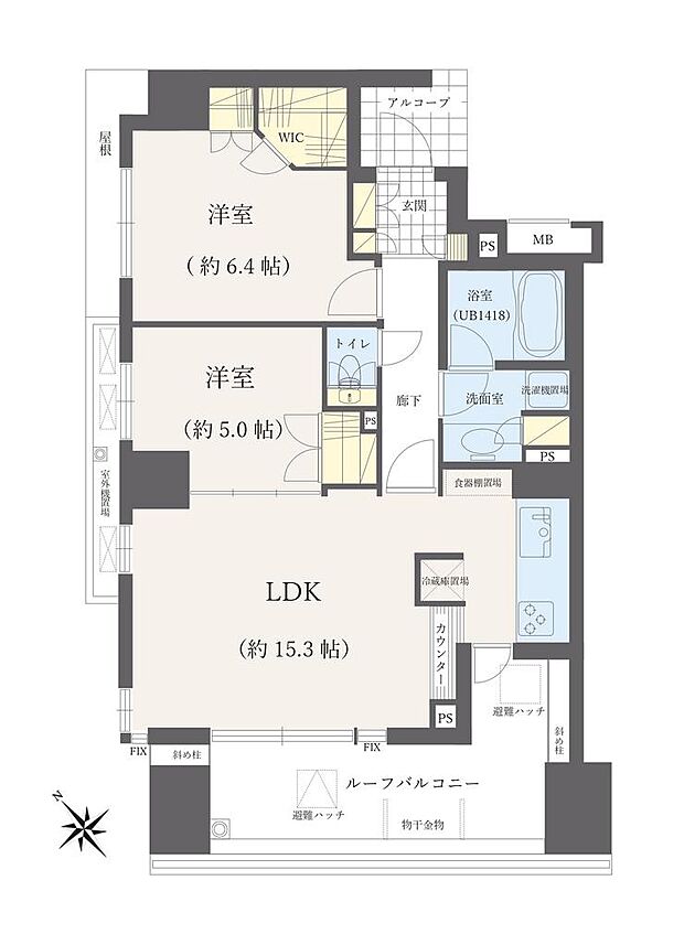 （中古マンション）アスコットパーク新小岩(2LDK) 11階の内観