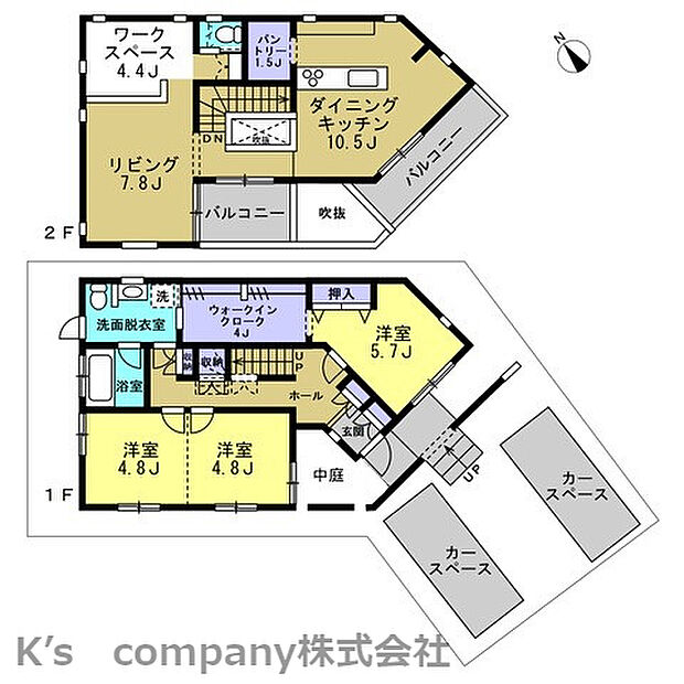 3LDK+S☆1階の4.8帖の洋室はセパレートタイプになっており現状は9.6帖の洋室になっています☆