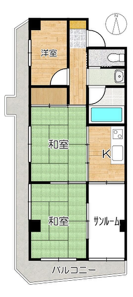 メイクアップハイツ須磨浦(3K) 5階の内観