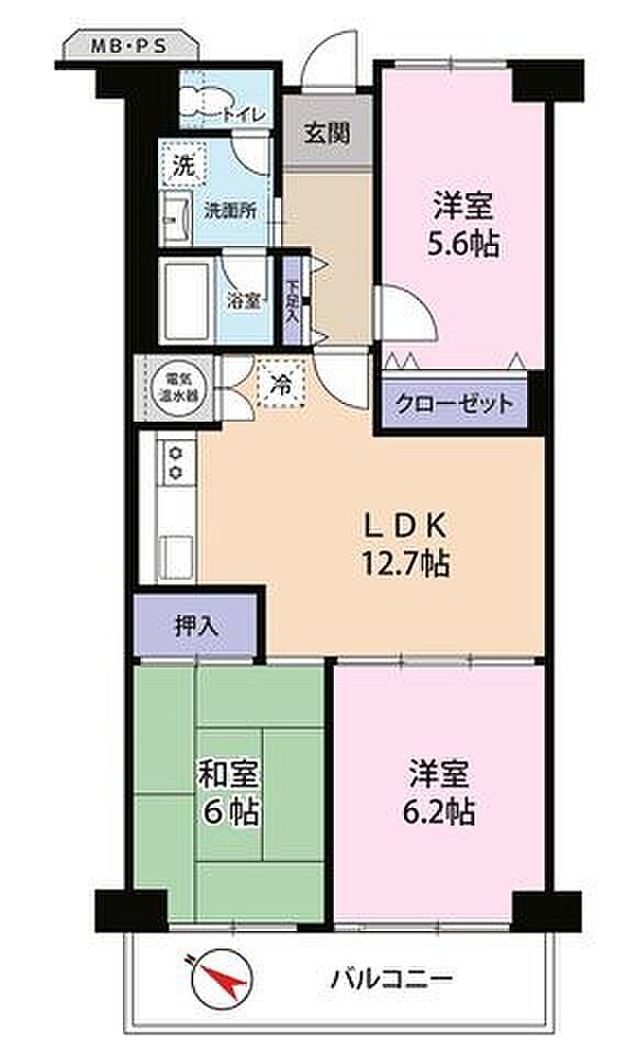 日商岩井金町マンション(3LDK) 4階の内観