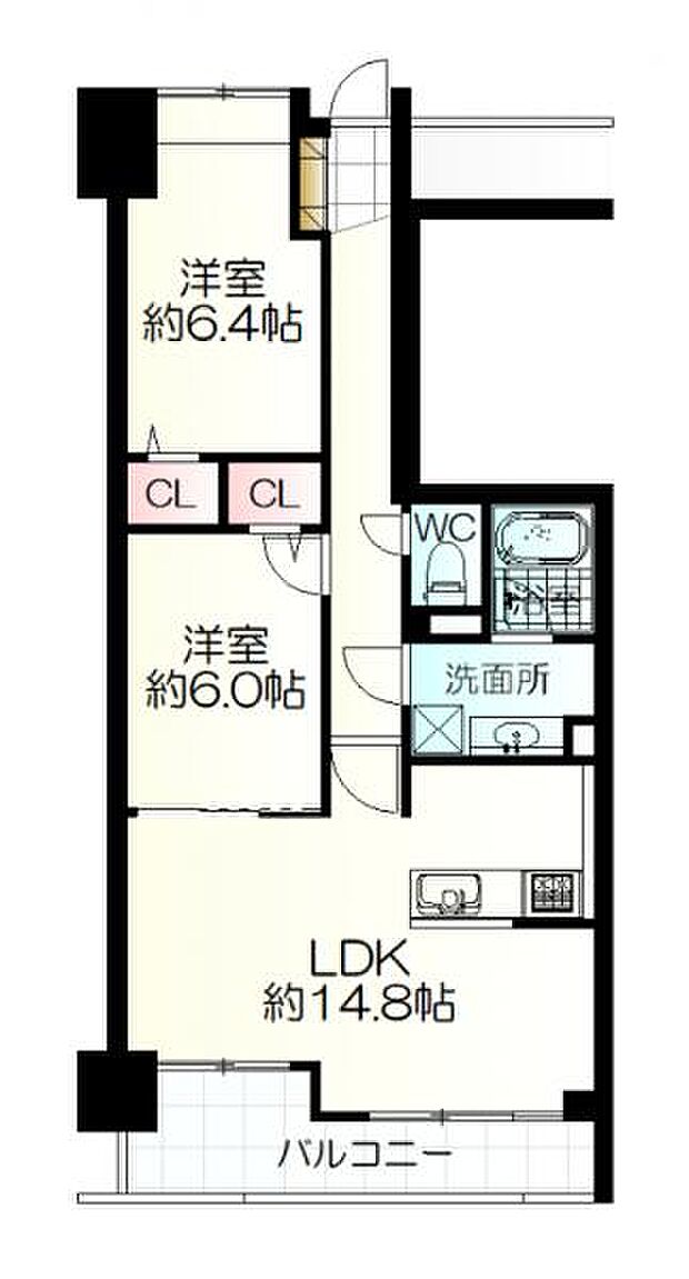 東急ドエルアルス東照宮陽明館(2LDK) 7階の間取り図