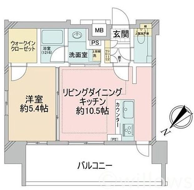 アデニウム東神田(1LDK) 6階の間取り図