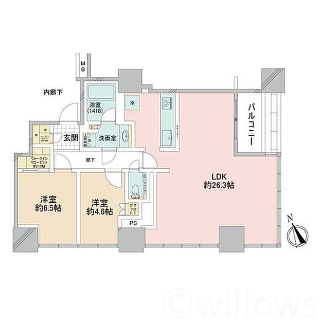 ローレルタワールネ浜松町(3LDK) 14階の間取り図