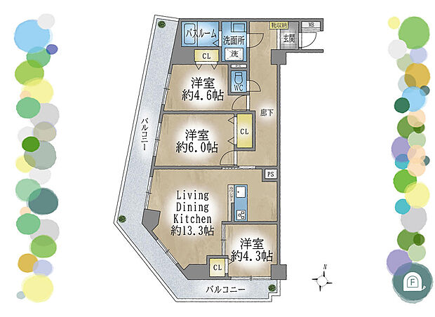 Ｇ・Ｓハイム新大阪(3LDK) 2階の間取り図