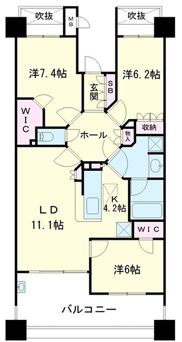 イトーピア箕面(3LDK) 2階の間取り図
