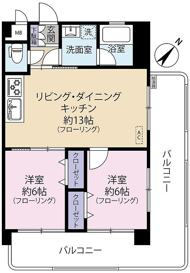 新成増ハイツ(2LDK) 8階の間取り図