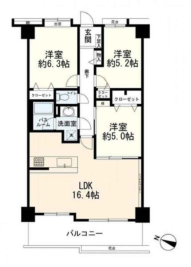 間取図　3ＬＤＫ