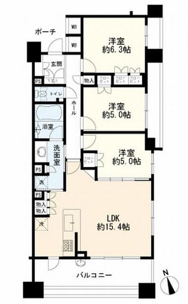 グランノエル日吉本町(3LDK) 1階の間取り図