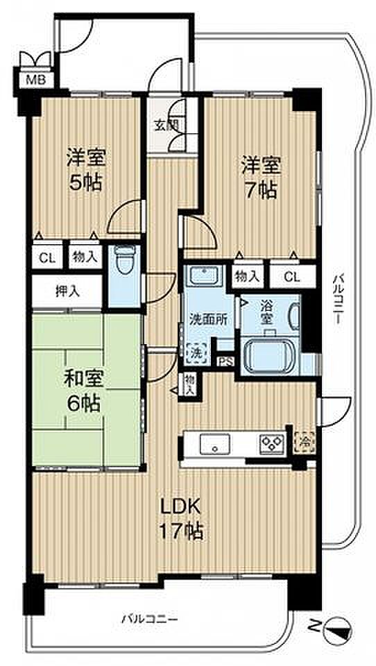 加島駅前アーバンコンフォート(3LDK) 11階の内観