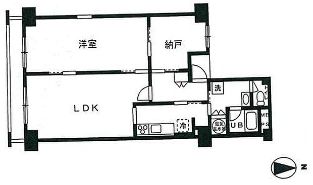 チサンマンション新大阪10番館(1SLDK) 4階の間取り図