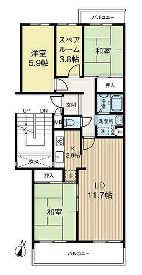 専有面積：78.62m2/3LDK＋S廊下が短く居室を有効に考慮した間取りです♪ファミリー様にぴったりなお部屋数をご用意しています♪