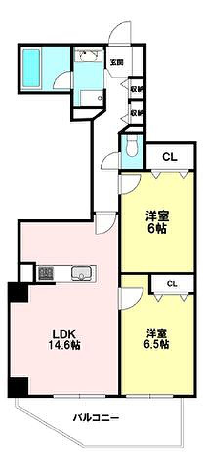 レジオン阿波座(2LDK) 11階の間取り図