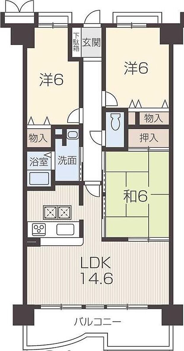 エンブレイス姫路飾磨(3LDK) 6階/603の間取り図