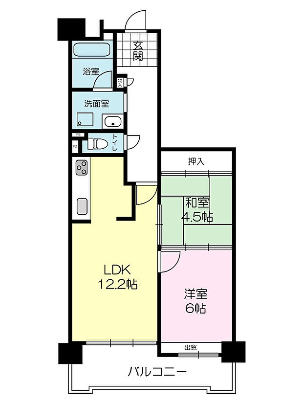 シティパーク加古川(2LDK) 7階/704の間取り図