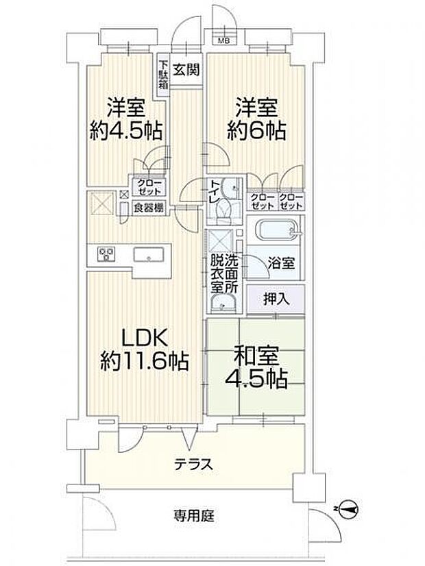 エルズ洋光台プレミアム(3LDK) 1階の間取り図