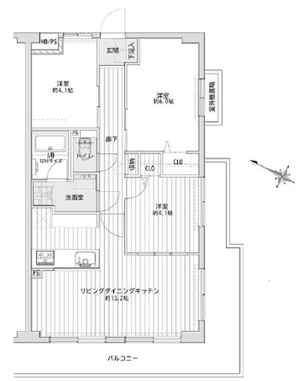 クリオ市ヶ尾壱番館(3LDK) 3階の間取り図