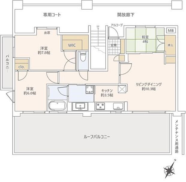 エスト・グランディール杉田(3LDK) 7階の間取り図