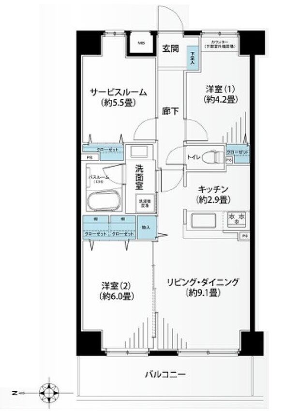 ルピナス戸塚ロイヤルヒルズ(2SLDK) 7階の間取り図