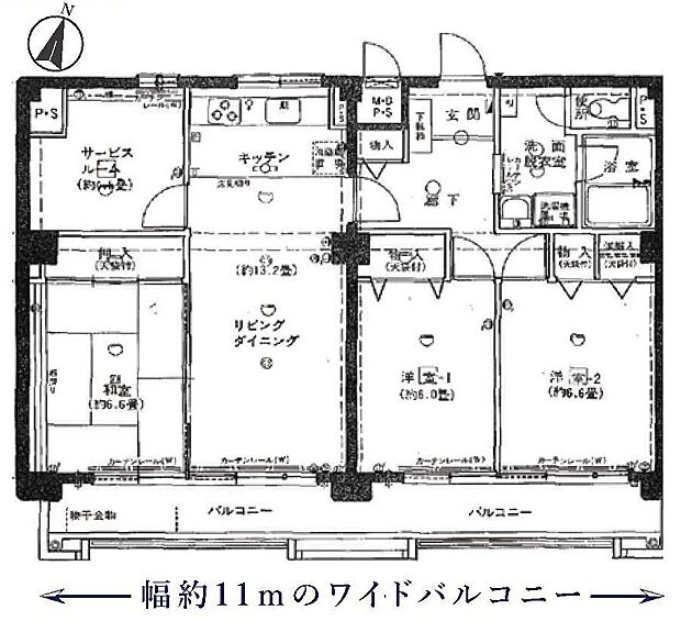 金沢八景グリーンハイツＡ棟(3SLDK) 5階の間取り図