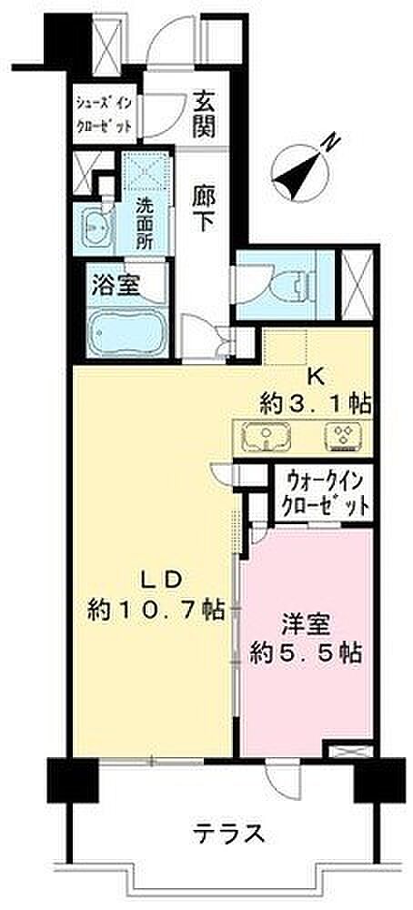 プレミスト横濱反町(1LDK) 1階の間取り図