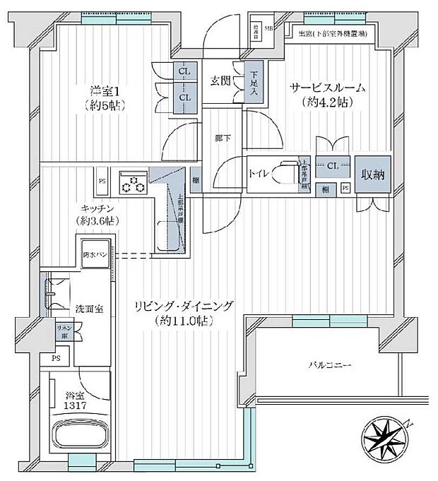 ライディアヒル横濱妙蓮寺(1SLDK) 3階の間取り図
