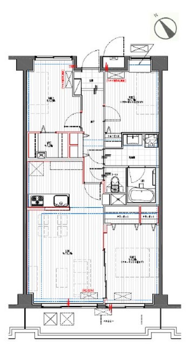 オガール川崎壱番館(3LDK) 2階の間取り図