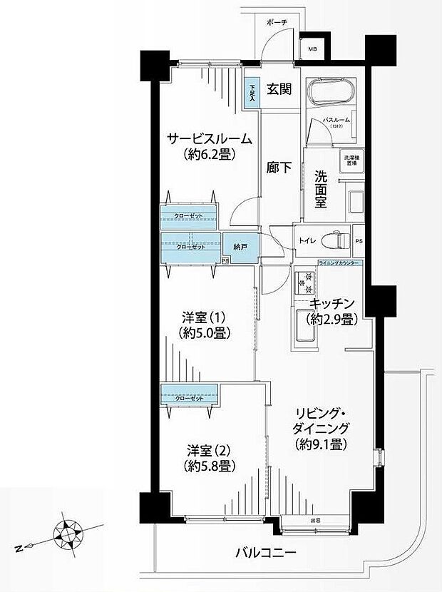 家具・エアコン1台付き物件！全居室収納付き！