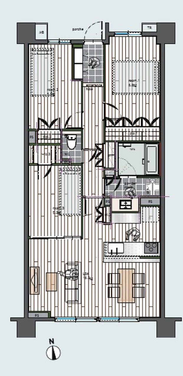 Ｂｒｉｌｌｉａ宮前平(3LDK) 6階の間取り図