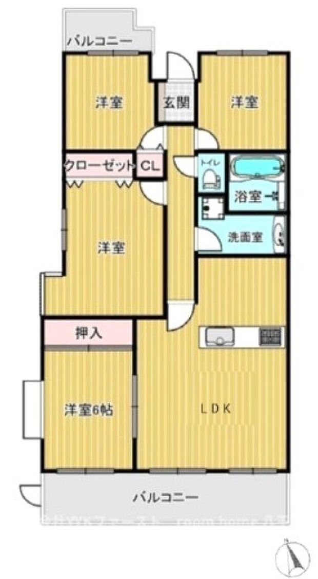 パーク・ハイム宮前平(4LDK) 1階の間取り図