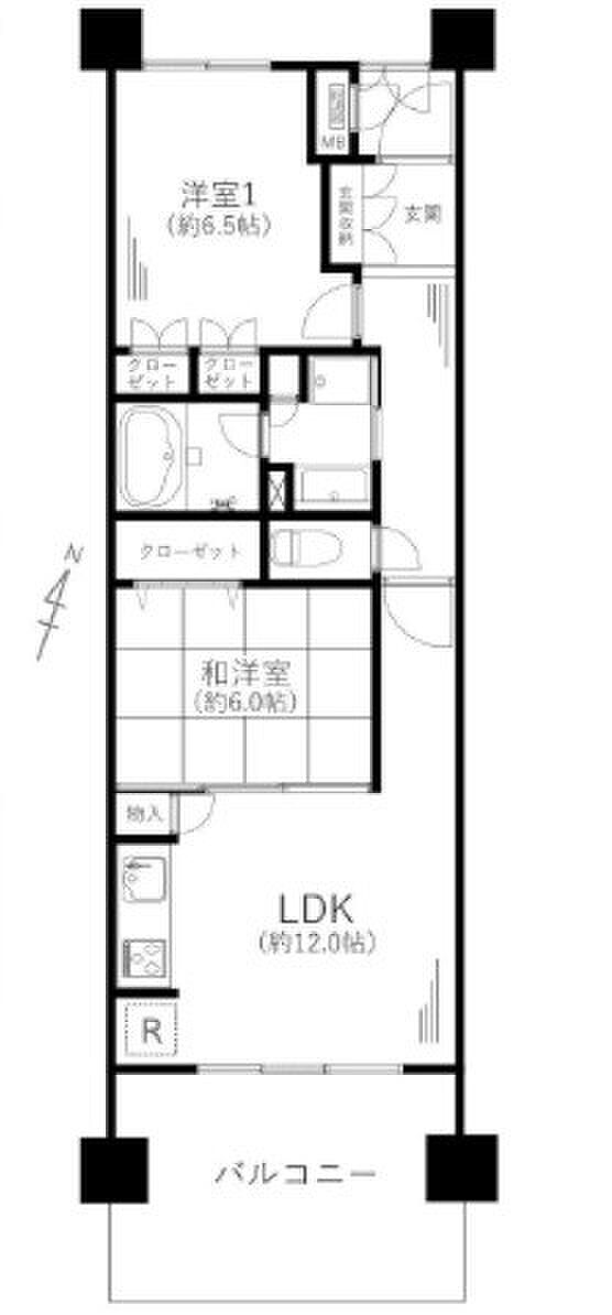 グレーシアガーデン溝の口(2LDK) 2階の間取り図