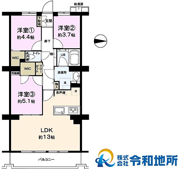 クリオ藤沢伍番館(3LDK) 3階/319号室の間取り図