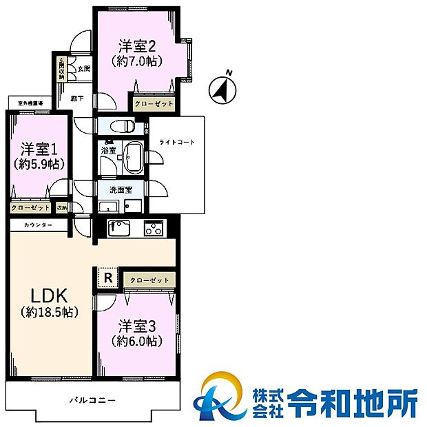 パストラルハイム湘南太平台II(3LDK) 3階/304号室の間取り図
