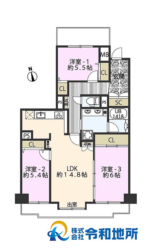 コスモ茅ヶ崎ラフェーリア(4LDK) 2階/202号室の間取り図