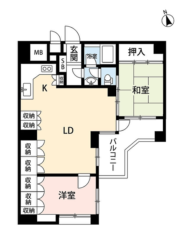 ベルテ音羽台(2LDK) 6階の間取り図