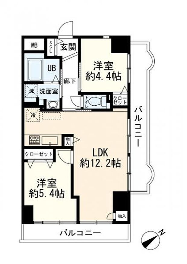 鶴見ダイカンプラザ(2LDK) 3階の間取り図