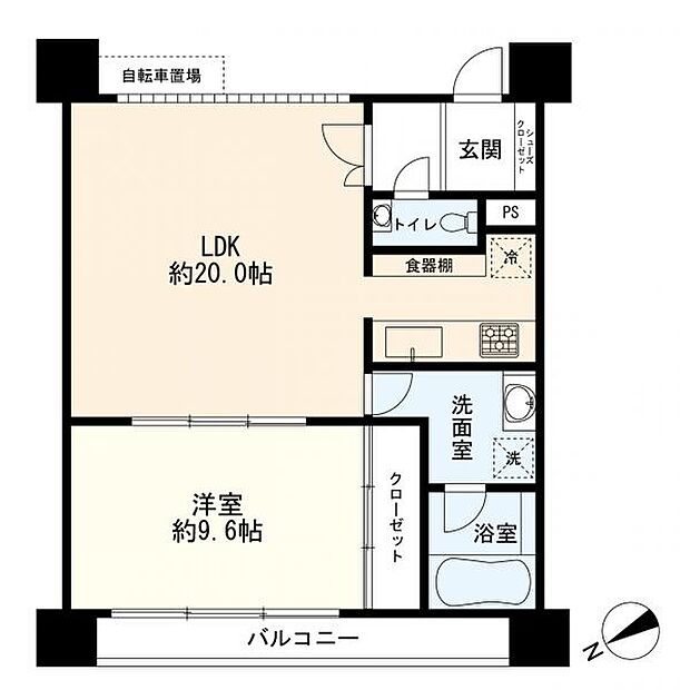 リリファ横濱山下町(1LDK) 9階の間取り図