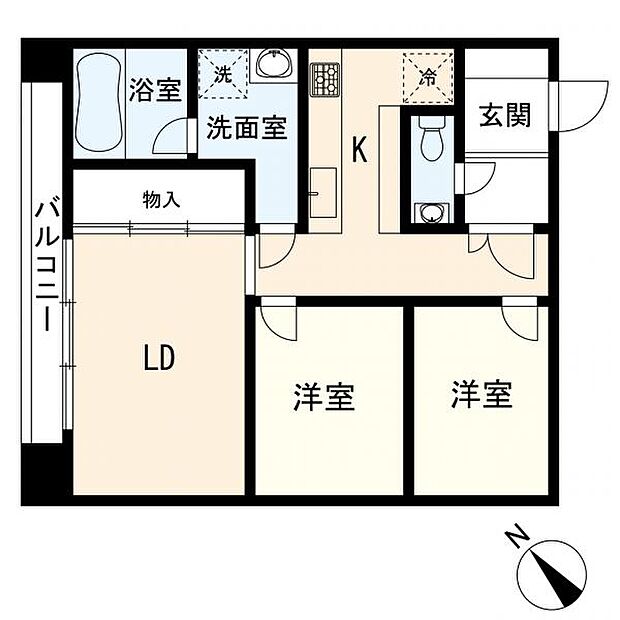 リリファ横濱山下町(2LDK) 6階の間取り図
