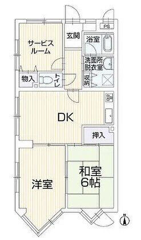 スガハイム2共和(2SDK) 1階の間取り図