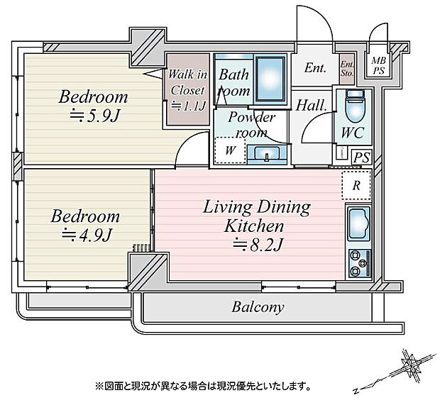 藤沢ダイカンプラザ(2DK) 3階の間取り図