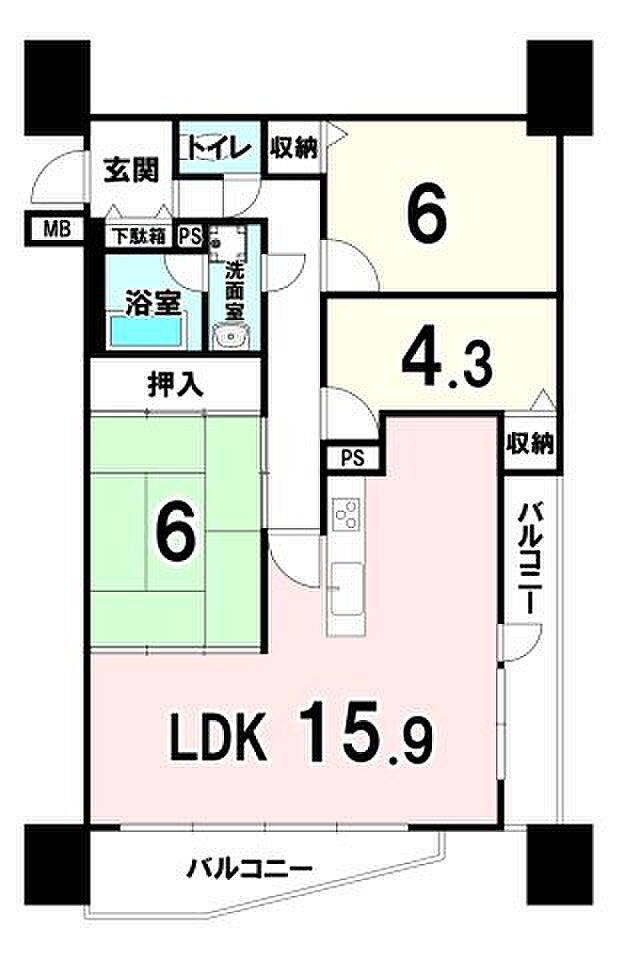 コスモ大和高田リフォーム済(3LDK) 2階の内観