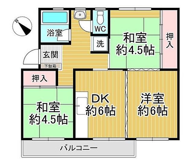 男山第二住宅　第116号棟(3DK) 5階の内観