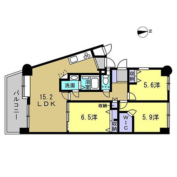 ダイアパレス海田(3LDK) 11階の間取り図