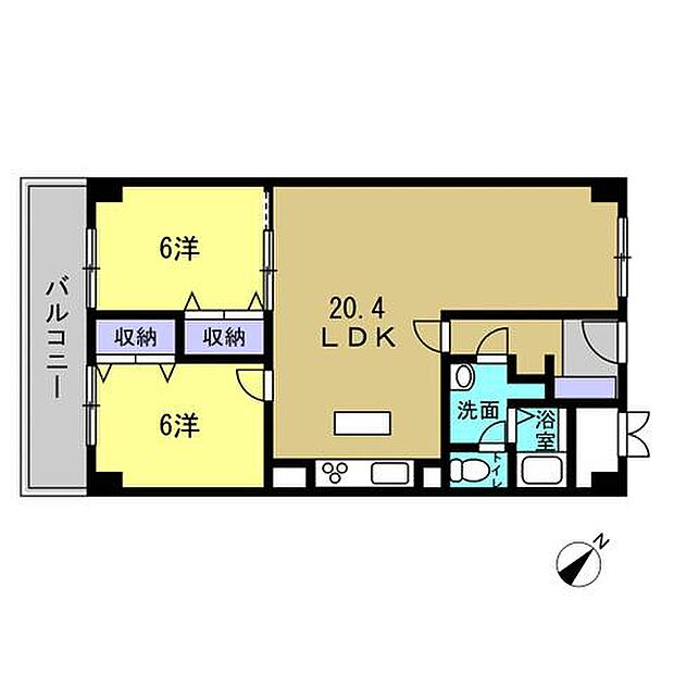 フドウ古江ハイツ(2LDK) 4階の間取り図