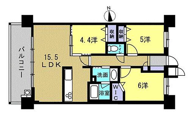 フローレンス宇品神田(3LDK) 6階の間取り図