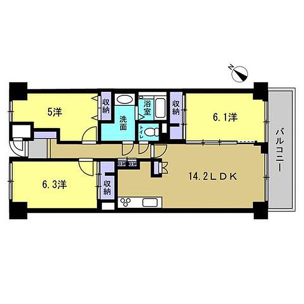 己斐本町CO-OPマンション(3LDK) 2階の内観
